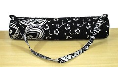 Indian Black Silver Ombre Yoga Mat Carrier Bag Mandala Large Shoulder Strap