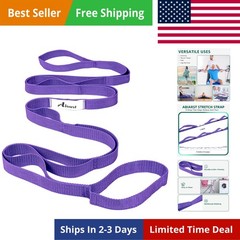 Stretching Strap Yoga Straps for Physical Therapy, 10 Loops Non-Elastic Stretch