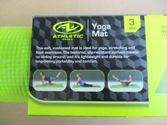 Athletic Works Yoga Mat Lime Green exercise 68 in L x 24 in W x 3 mm thick *NEW*