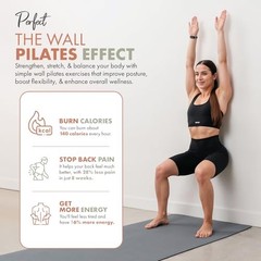 Wall Pilates Workout Cards for Women, 76 Large Hand Drawn Exercise Deck with