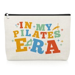 Pilates Makeup Bag Lover Gifts Yoga Presents for Women Off White