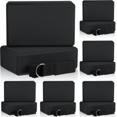 18 Pcs Yoga Block and Strap Set – 12 EVA Foam Blocks + 6 Adjustable Straps, Non-