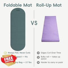 WEILA Foldable Yoga Mat TPE 10mm Dark Green/Black