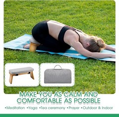 Portable Meditation Kneeling Stool with Soft Cushion & Carrying Bag – Foldable