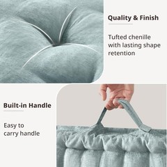Large Floor Pillow for Adults Yoga or Meditation Cushion with Handle, Floor C…