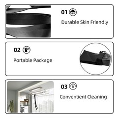 SANKUU Yoga Straps Stretching Strap with 12 Loops Workout Poster, Black+Grey