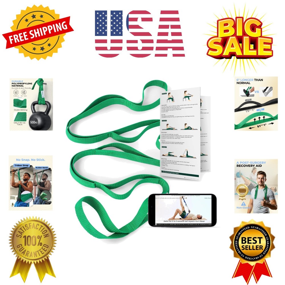 Stretching Strap Yoga Strap for Physical Therapy, 10 Loops Yoga Straps for St…