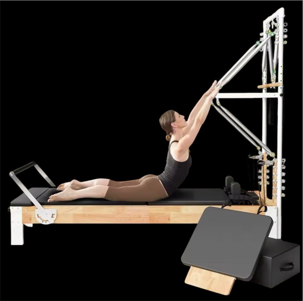 Pilates Reformer, Wooden Reformer Pilates Machine with Tower & Mat Brand New