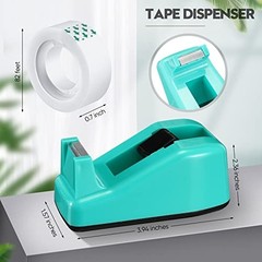 Tape Desktop Dispenser with 12 Rolls Transparent Tape Refills – Green Classic