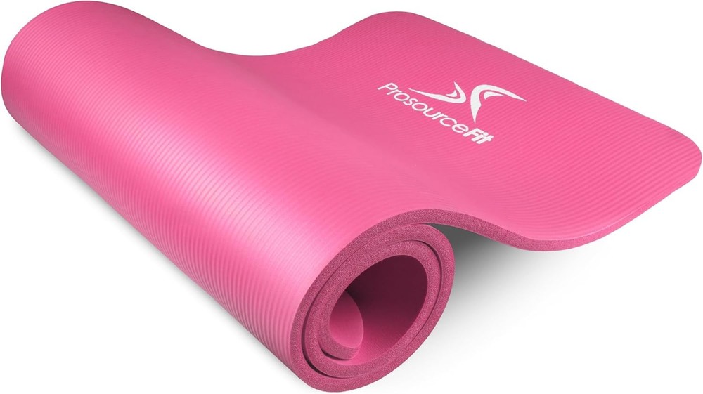 ProsourceFit Extra Thick 1/2in High Density Yoga and Pilates Mat with Strap