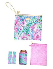 Water Resistant Vinyl Beach Day Pouch, Zipper Bag Includes Drink Best Fishes