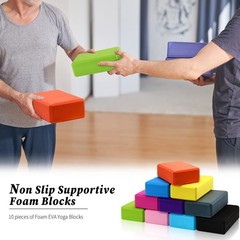 10 Pcs Foam EVA Yoga Blocks Lightweight Yoga Bricks Non Slip Supportive Foam …