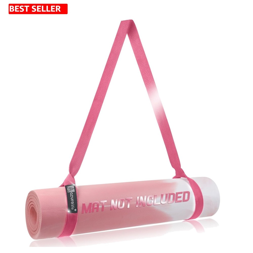 Lightweight Yoga Mat Sling Strap – Eco-Friendly, Adjustable 71″ Carrier in Pink