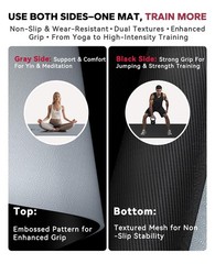 Large Yoga Mat – 72″x36″ Extra Wide Exercise Mat – 1/4″ Thick Dual Color PVC …