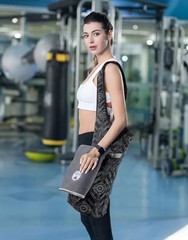 Yoga Mat Bag with Large Side Pocket & Inner Zipper Pocket Yoga Bag Boho Black