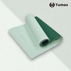 New Tumaz 6mm TPE 月熊 雙色瑜珈墊(贈背帶&網袋) 台灣設計 Tumaz Yoga Mat 183 x 61 x 0.6 CM -Green