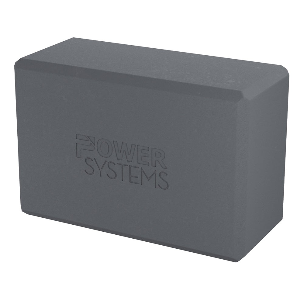 Power Systems Lightweight Yoga Block – 9x6x4 Gray Exercise Block for Stretching