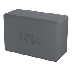 Power Systems Lightweight Yoga Block – 9x6x4 Gray Exercise Block for Stretching