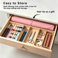 Foepoge Silicone Mat with Edge Pink 28″x20″