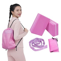 Yoga Blocks Set of 2 with 12 Loop Stretch Band and Carry Bag, Heavier High De…