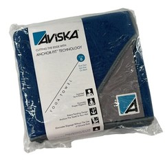 Aviska Yoga Mat Towel Deep Sea Blue Grey Trim Boho Athletic Soft New Absorbent