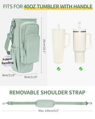 30/Crossbody Water Bottle Holder Anti-Tip Tumbler Carrier Bag | 40oz Green