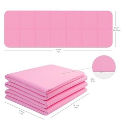 Foldable Yoga Mat with Resistance Band & Sliding Discs, 0.24″ Thick Eco PInk