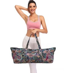 IwIeIaIrI Yoga Mat Bag for Women with Large one size, Flower Pattern-Canvas