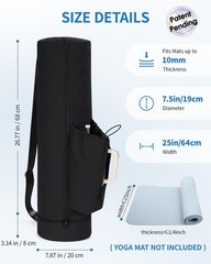 Puffy Yoga Mat Bag Yoga Gym Bags for Women Men, Full-Zip Pilates Bag with Wet…