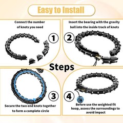 65 Inch Adjustable Fitness Waist Hoop – 32 Detachable Links, Quiet Non-Drop F…