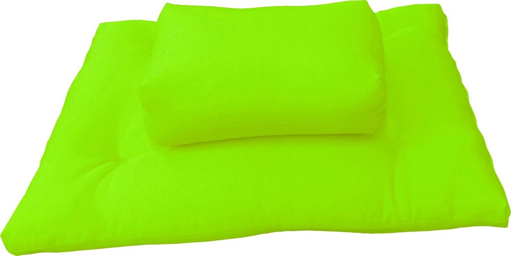 Zafu Zabuton Meditation Yoga Cotton Cushion, Sitting Kneeling Mats Lime