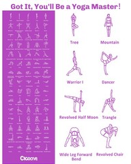 Instructional Travel Yoga Mat with 75 Asanas Poses Exercises – Christmas Gif…