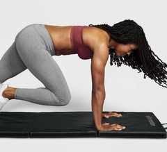 All in Motion Premium Black Yoga Mat–Non-Slip-5mm Cushioned Support, High-Impact