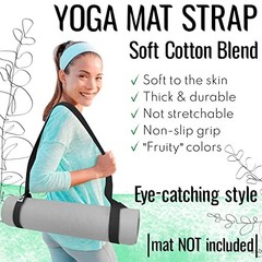Yoga Mat Strap – 30+ Colors – Adjustable Mat Holder Sling Carrier 64 IN Black