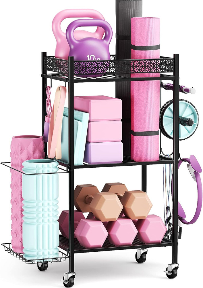 Yoga Mat Storage Rack, Home Gym Storage Rack, VOPEAK Workout Storage for Yoga Ma