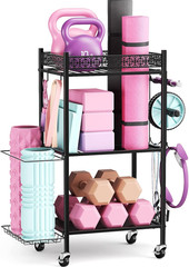 Yoga Mat Storage Rack, Home Gym Storage Rack, VOPEAK Workout Storage for Yoga Ma