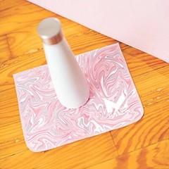Mission VaporActive Yoga Hand Towel (Pack 2), Glaze Quartz Pink/Solid Charcoal,