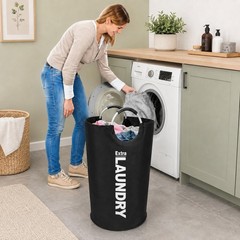 90L Laundry Basket with 8 Steel Rivets Reinforced Handles Waterproof 600D Oxf…
