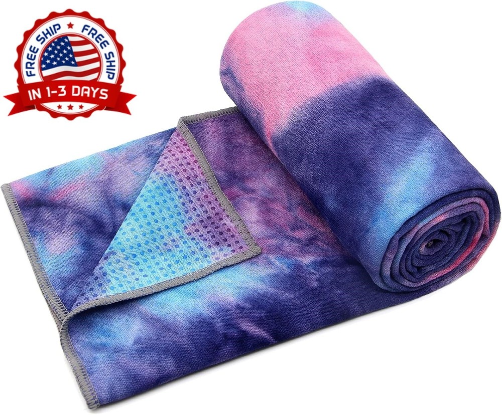 Toalla de yoga antideslizante con puntos de agarre para pilates y ejercicio