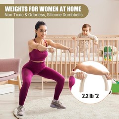 Kit esencial de pilates con aro y pelota de pilates, 2,2 lb * 2 mancuernas