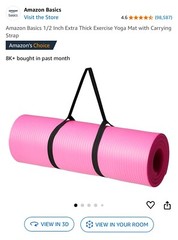 Amazon Basics 1/2 Inch Extra Thick Exercise Yoga Mat with Carrying Strap