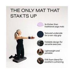 Stakt Foldable Yoga Mat Pro, 2 in 1 with Premium Textured Grip, Non Slip, Fol…