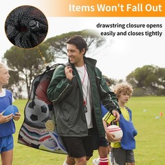 Extra Large Sports Ball Bag, Heavy Duty Breathable Mesh Storage Bag, 40″ x 30…