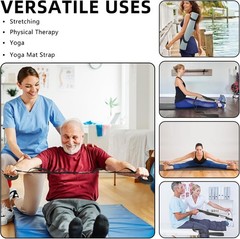 Yoga Stretching Strap 10 Loop Non Elastic Band for Pilates Therapy Workout