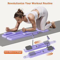 Pilates Board with Resistance Bands, 7-In-1 Foldable Pilates Reformer Set, Pilat