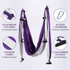ZELUS Aerial Yoga Swing Sling Strong Yoga Hammock Kit Set Trapeze Inversion Equi