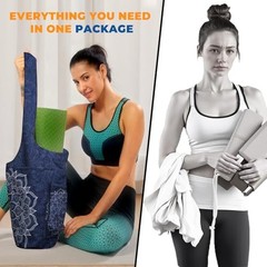 Yoga Mat Bag Carrier for Women Workout Large Waterproof with Zipper mandala