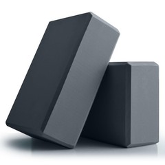 Yoga Blocks 2 Pcs, 9″x6″x3″ Brick Foam EVA Block Large, Grey