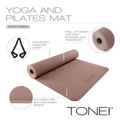 Yoga Mat 1/4″ Thick Non Slip Exercise & Pilates Mat for Home Workouts with Ca…