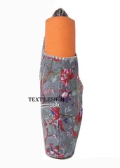 Quilted Cotton Yoga Mat Bag Floral Print Handmade Sling Carry Bag with zipper
